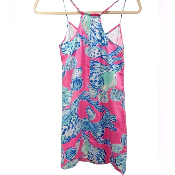 Lilly Pulitzer Dusk Silk Dress Barefoot Princess Print XXS NWOT - Picture 4 of 4